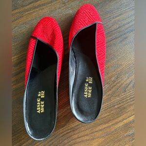 “Arsho for Shoe Biz” Silk and Leather Flats - Size 8M